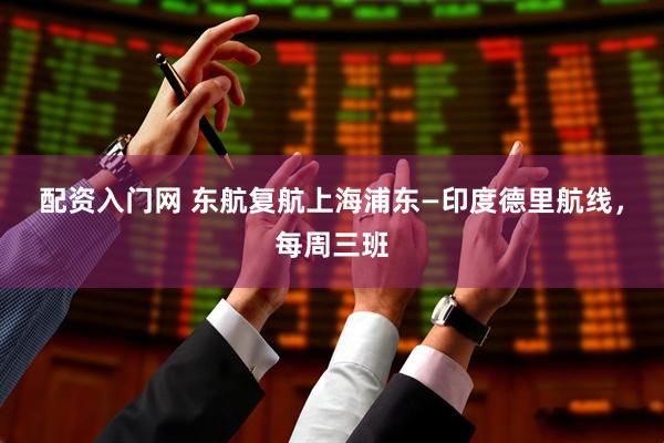 配资入门网 东航复航上海浦东—印度德里航线，每周三班